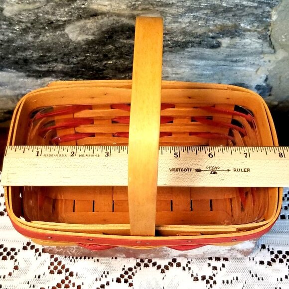 VTG 1997 Longaberger Sweet Treats Sweetheart Basket Combo w Red & White Pillow - Picture 6 of 8